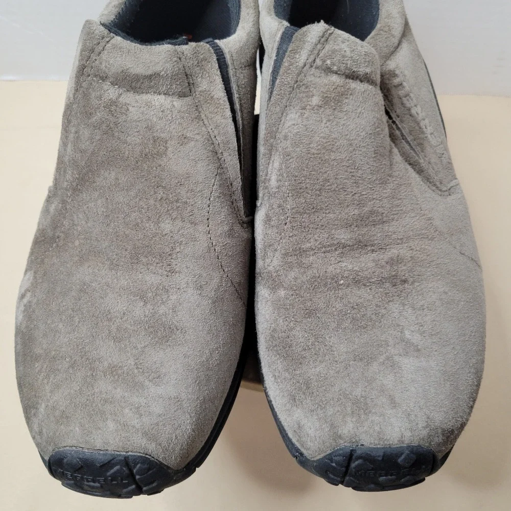 Merrell Jungle Moc Mens 10 Gunsmoke Brown Gray Suede Slip On Shoes J60787